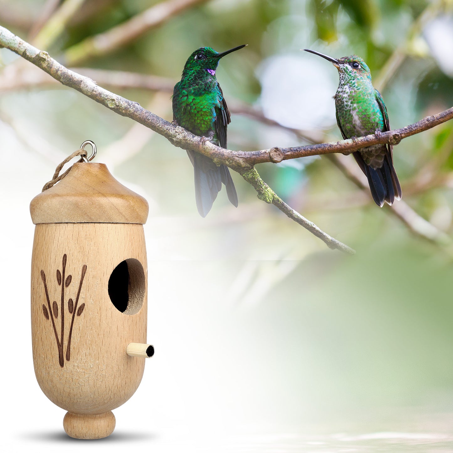 Hand Made Bird House Feeding Station | Blue Bird, Humming Bird, Plain Pirina, Tufted Titmouse