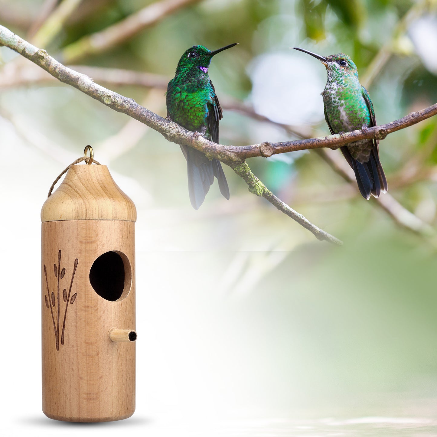 Hand Made Bird House Feeding Station | Blue Bird, Humming Bird, Plain Pirina, Tufted Titmouse