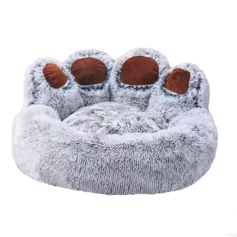 Cute Paw Donut Dog Bed / Cat Bed | Super Fluffy Plush Comfort w/ Supportive Bolsters (S-XL)
