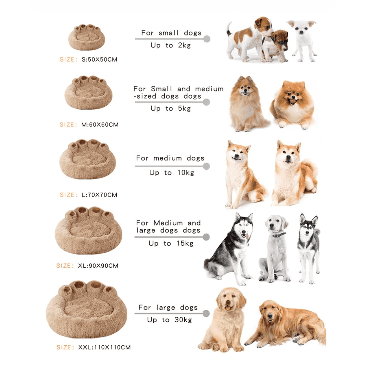 Cute Paw Donut Dog Bed / Cat Bed | Super Fluffy Plush Comfort w/ Supportive Bolsters (S-XL)
