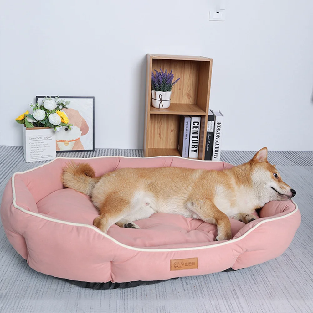 CozySpace Anti-Stress Flanell Dog Bed with Double PP-Cotton Filling / Reinforced Siderest