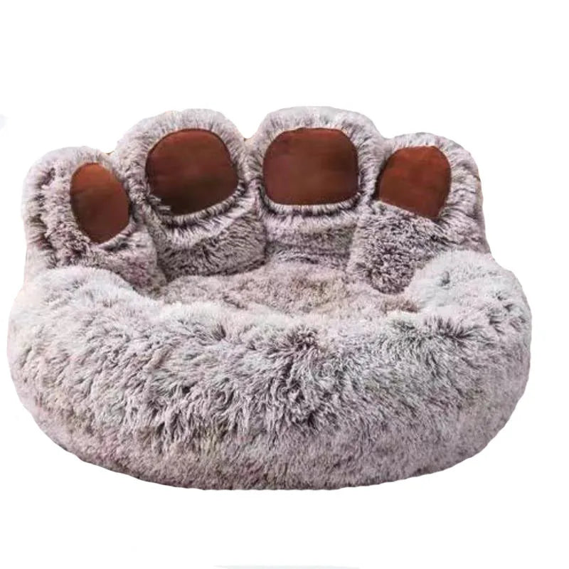 Cute Paw Donut Dog Bed / Cat Bed | Super Fluffy Plush Comfort w/ Supportive Bolsters (S-XL)