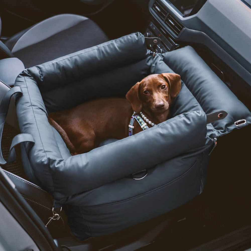 2-in-1 Faux Leather Dog & Cat Car Seat & Carrier