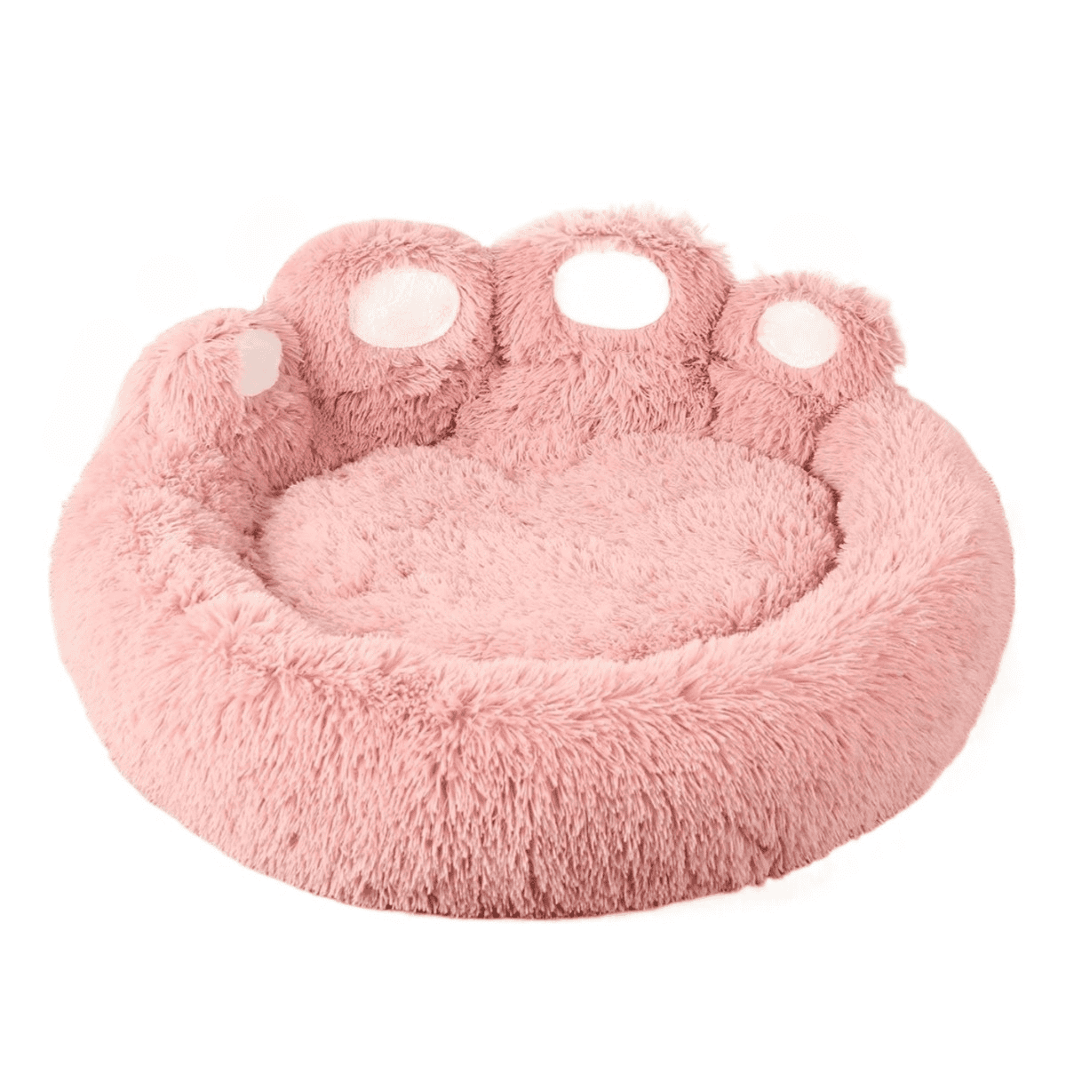 Cute Paw Donut Dog Bed / Cat Bed | Super Fluffy Plush Comfort w/ Supportive Bolsters (S-XL)