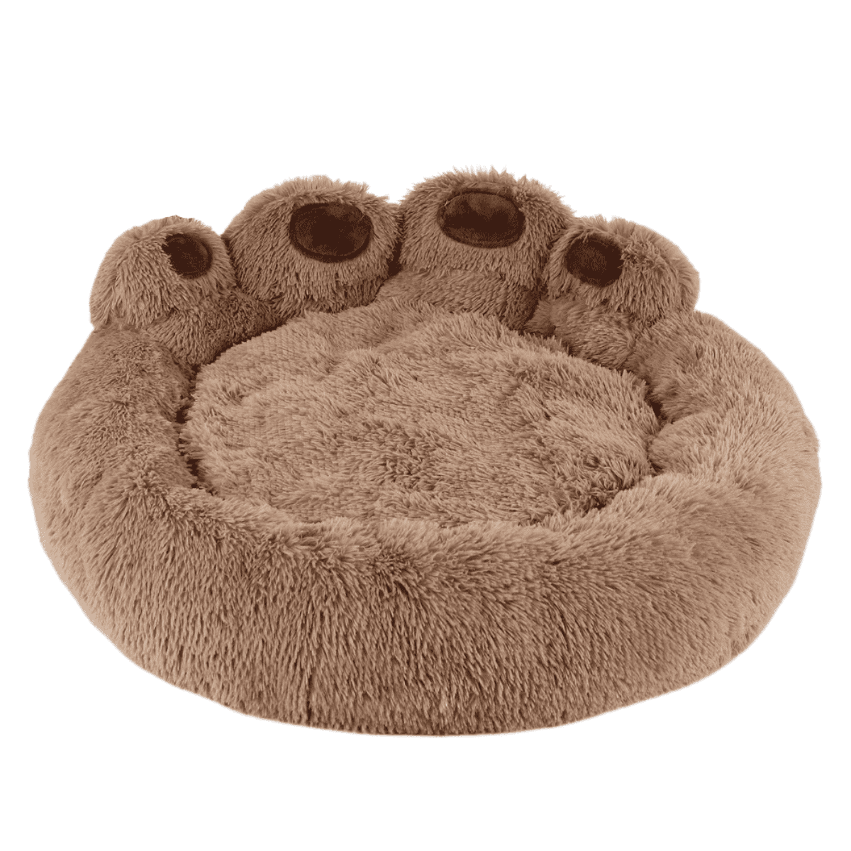 Cute Paw Donut Dog Bed / Cat Bed | Super Fluffy Plush Comfort w/ Supportive Bolsters (S-XL)