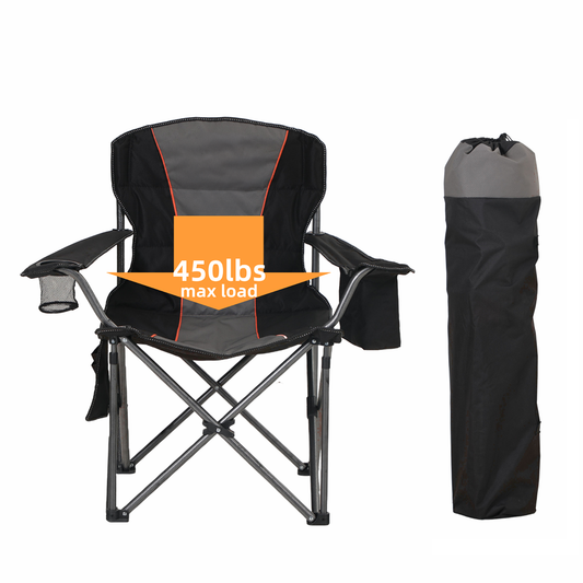 Camping Chair - Heavy Duty | 450 lb Weight Capacity, Lightweight, Cooler Bag, Size L