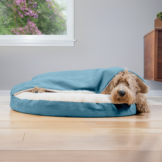 Canopy Dog Bed / Cat Bed | Faux Sheepskin, S / M / L, Different Mattresses, 5 Colors
