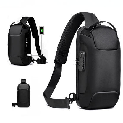Anti Theft Sling Bag Waterproof USB Charge Port Scratch Resistant Chest Bag Crossbody Backpack