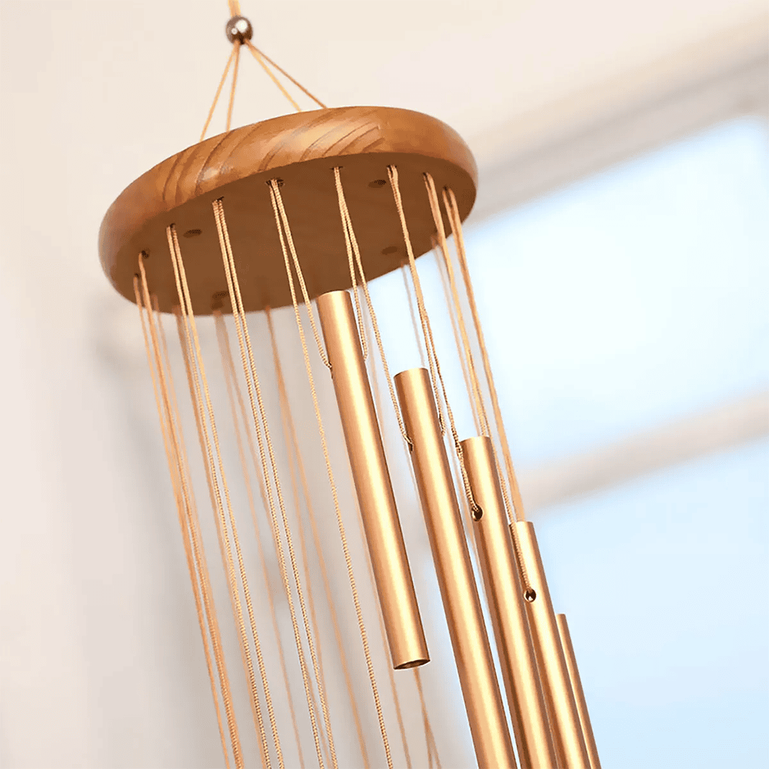 Senbòl Bonè Wind Chimes Metal Tubes 36" | Calming Tunes Color Gold