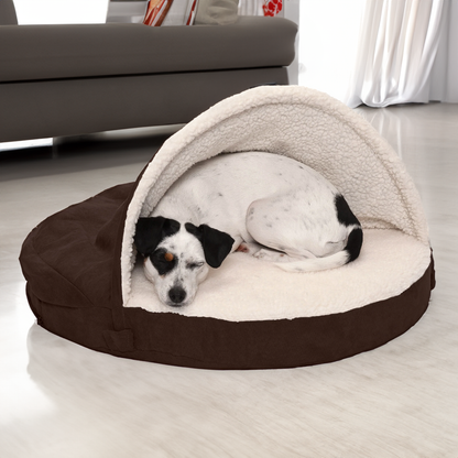 Canopy Dog Bed / Cat Bed | Faux Sheepskin, S / M / L, Different Mattresses, 5 Colors