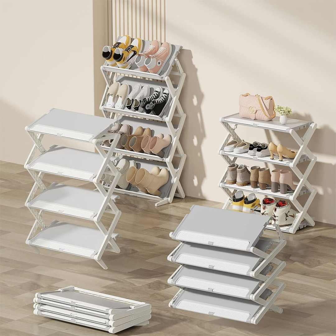 Shoe Rack / Storage Rack | Heigth Adjustable, 4-Tier Multi Function, Organization Rack