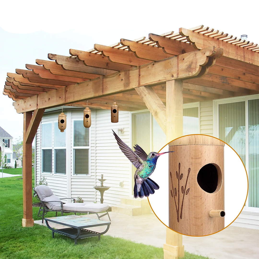 Hand Made Bird House Feeding Station | Blue Bird, Humming Bird, Plain Pirina, Tufted Titmouse