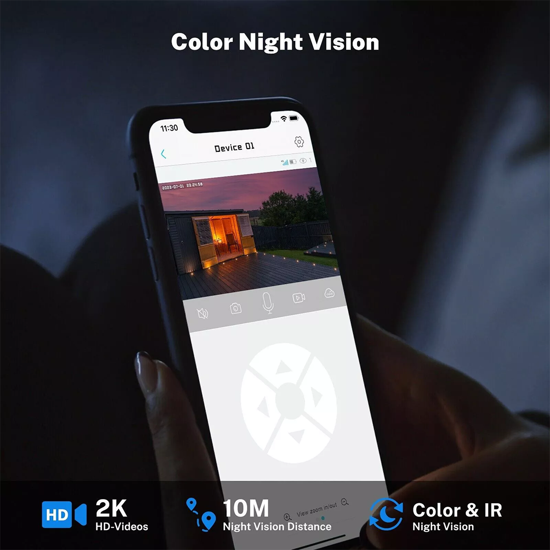 Home Security Camera Wireless Outdoor - Wifi Night Vision 360° 4 Mega Pixel