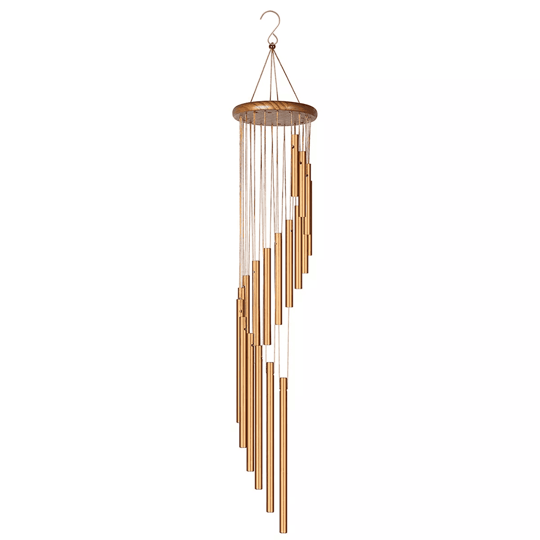 Senbòl Bonè Wind Chimes Metal Tubes 36" | Calming Tunes Color Gold