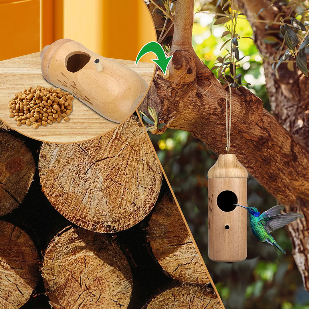 Hand Made Bird House Feeding Station | Blue Bird, Humming Bird, Plain Pirina, Tufted Titmouse