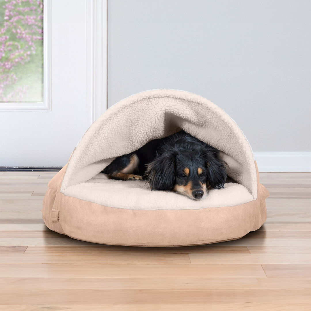 Canopy Dog Bed / Cat Bed | Faux Sheepskin, S / M / L, Different Mattresses, 5 Colors