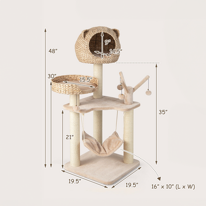 Cute Cat Tree / Cat Activity Center | 5 - Layer, Plush