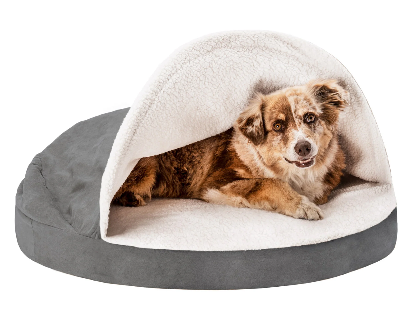 Canopy Dog Bed / Cat Bed | Faux Sheepskin, S / M / L, Different Mattresses, 5 Colors