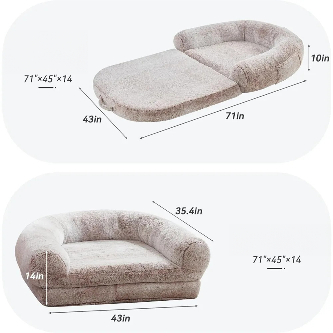 Half Human Dog Bed | 71" x 45" x 10"