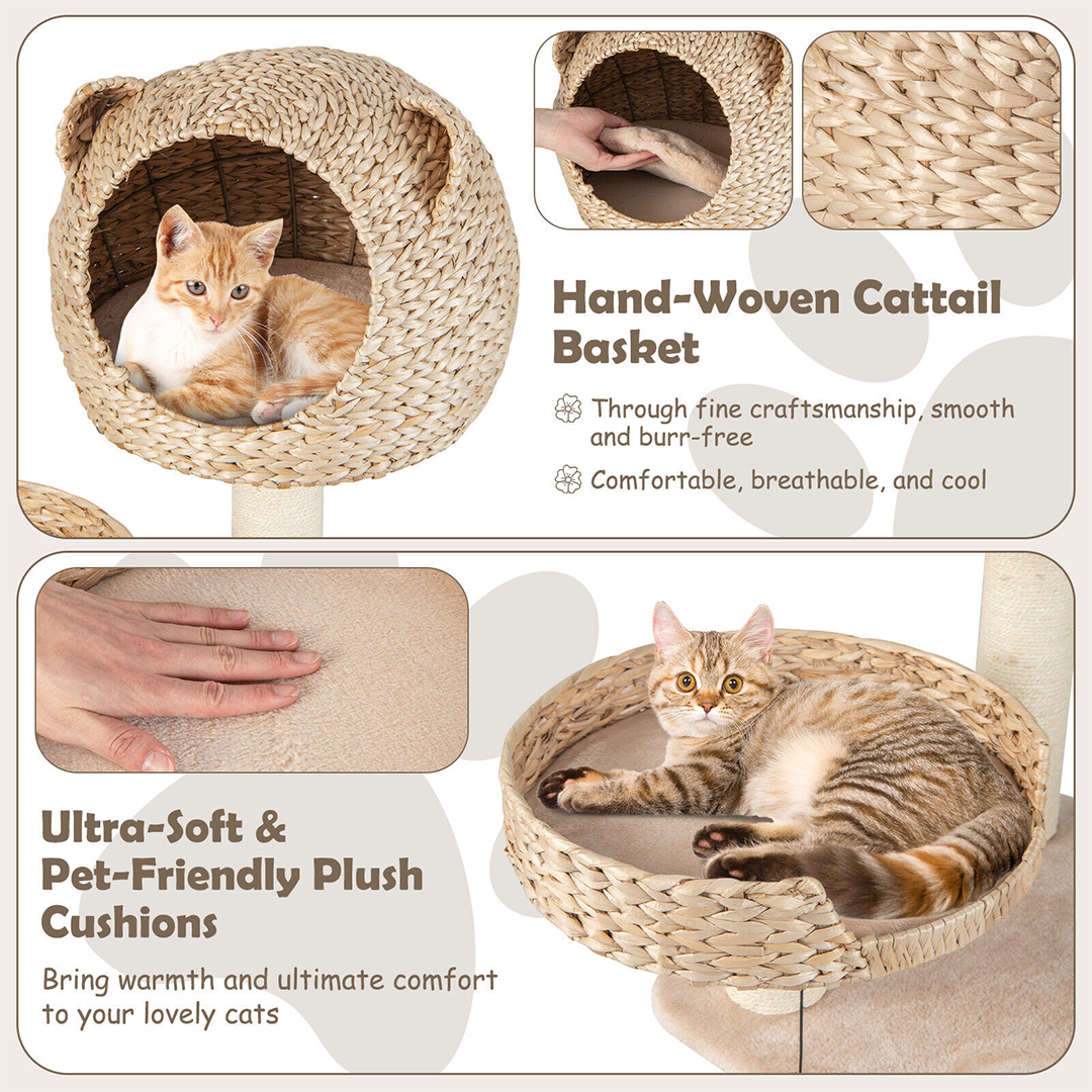 Cute Cat Tree / Cat Activity Center | 5 - Layer, Plush