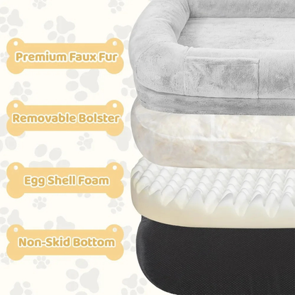 Human Dog Bed w/ Premium Faux Fur and Blanket | 71" x 43" x 10"