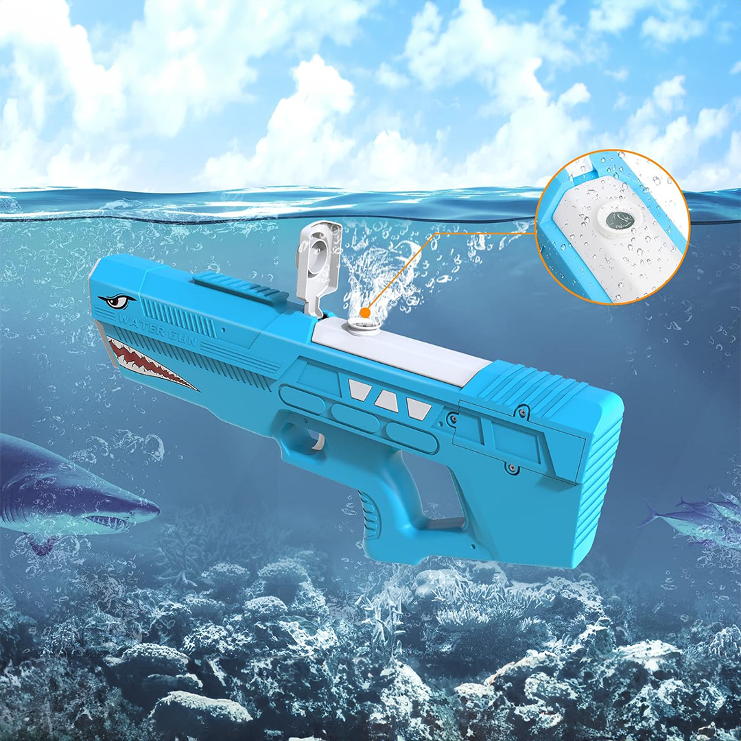 Electric Water Gun High Pressure | 39 Feet Range, Rechargeable, Shark Pattern