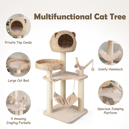 Cute Cat Tree / Cat Activity Center | 5 - Layer, Plush